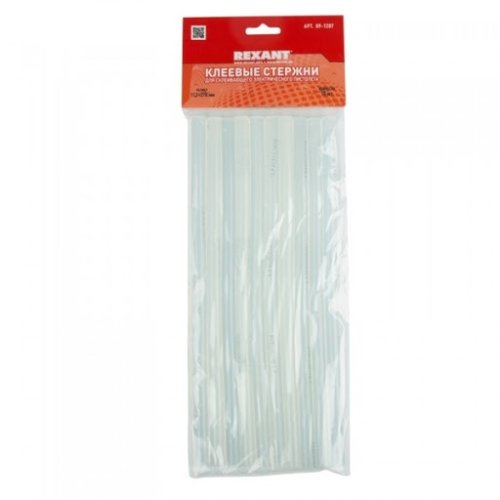 Клеевые стержни 7мм Rexant, L=100 мм прозрачный (12 шт./уп.)  картинка